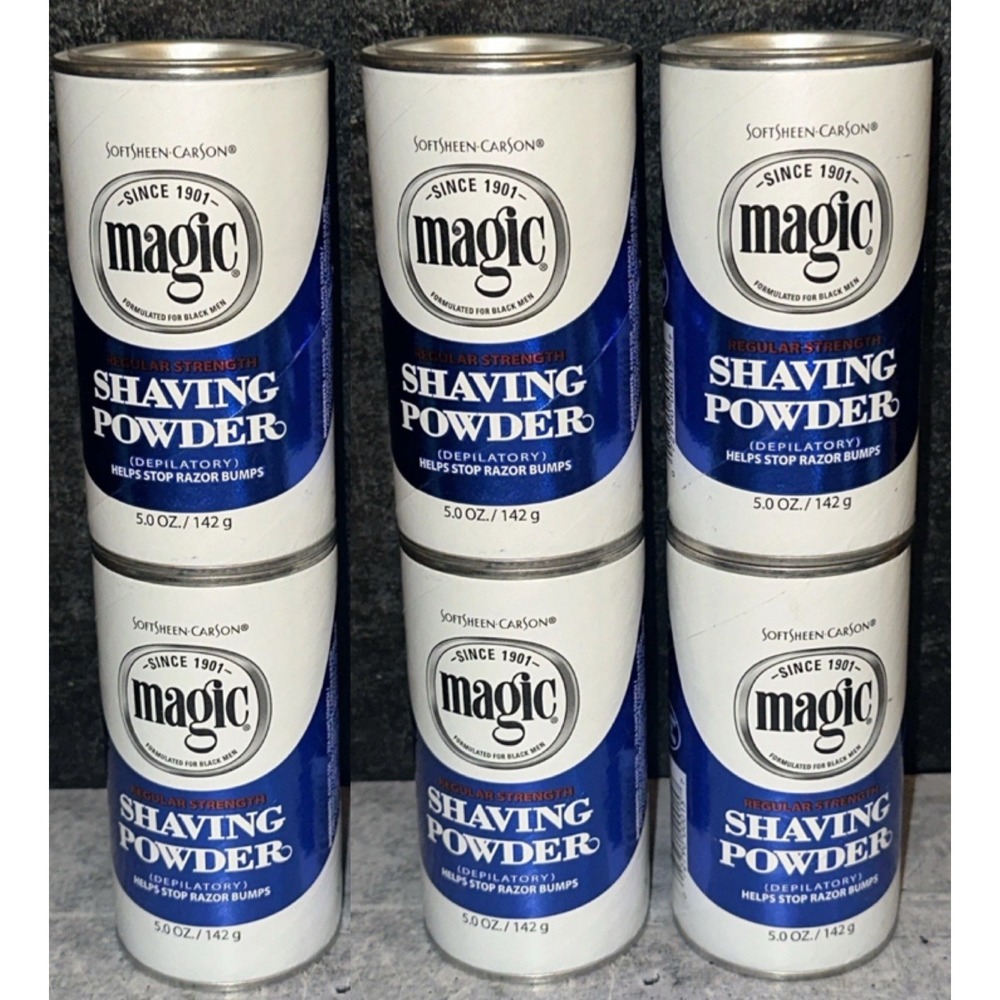 6 Pack Softsheen-Carson Magic Shave Regular Strength Shaving Powder, 5 oz